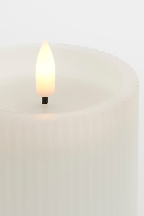 Mica Decorations LED Pilaarkaars - Set van 3 - H15 x Ø8 cm - Wax - Wit - vtwonen shop