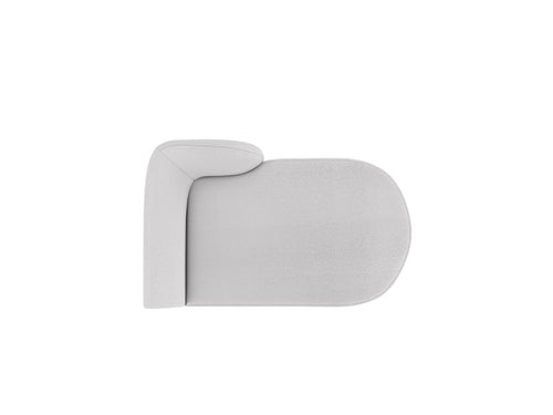 Micadoni rechter chaise longue Miley 2-zits, boucle lichtgrijs - 156x90x70cm