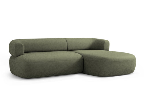Micadoni rechter hoekbank Jenny 5-zits, chenille groente - 145x225x73cm