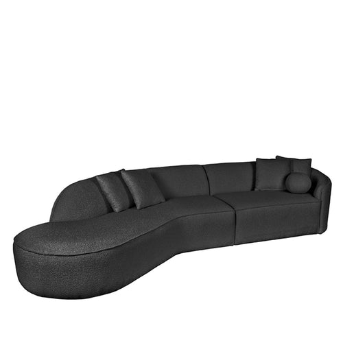 LABEL51 Bank Stelvio 4-Zits Rechts - Antraciet Bouclé - 338x150x74cm