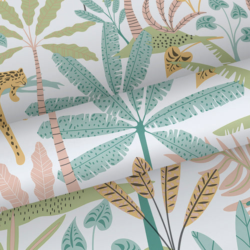 Sanders & Sanders behang jungle dieren groen, blauw en geel - 53 cm x 10.05 m - 640633