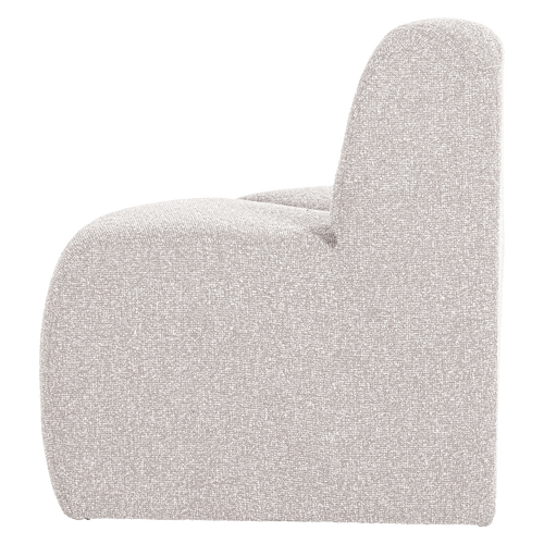 WOOOD eetbank hoek rond rugleuning Mojo - Bouclé - Ecru Melange - 83x100x74