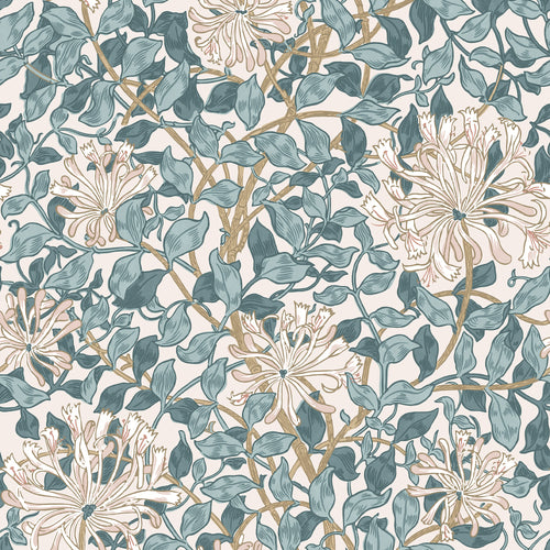 William Morris at Home Vliesbehang - Honeysuckle Dusk Blue - 1000x52 - vtwonen shop