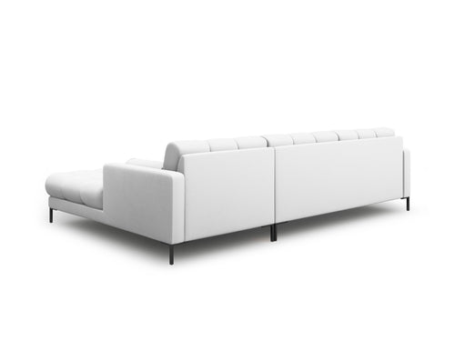 Cosmopolitan Design rechter hoekbank Bali 5-zits, structurele stof, lichtgrijs - 185x293x75cm