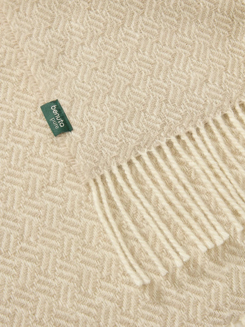 benuta wollen deken Bianca - beige - 130x180 cm