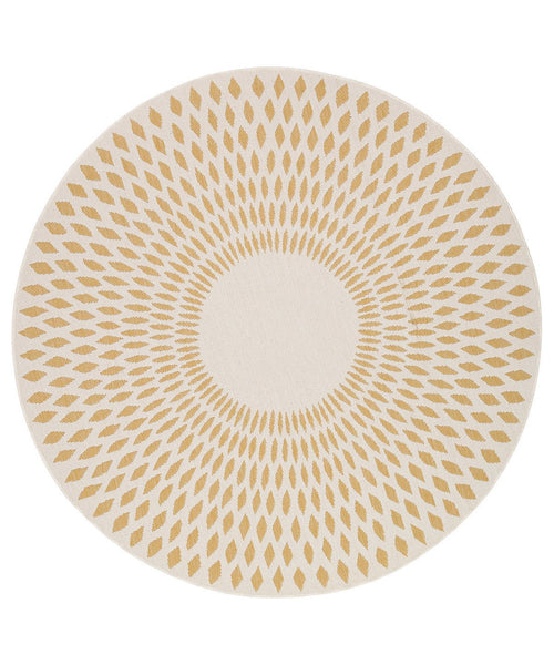 AFK Living vloerkleed Illusion - voor binnen en buiten - geel - 120 x 120 cm