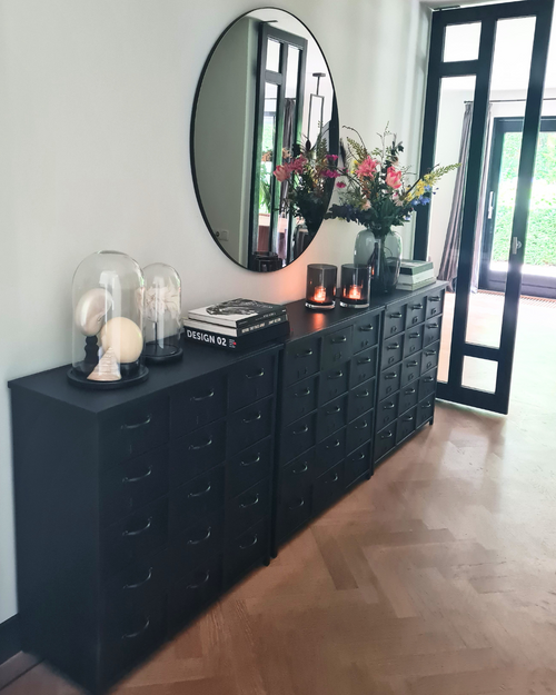 Giga Meubel Ladekast Industrieel - Zwart Metaal - 88x37x88cm - vtwonen shop