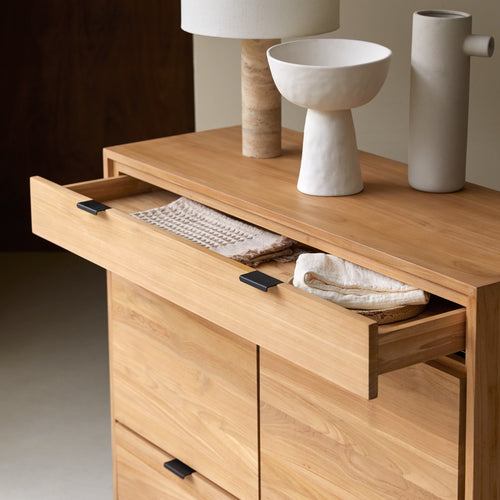 Tikamoon Massief teakhouten buffetkast 120 cm - Naturel - vtwonen shop