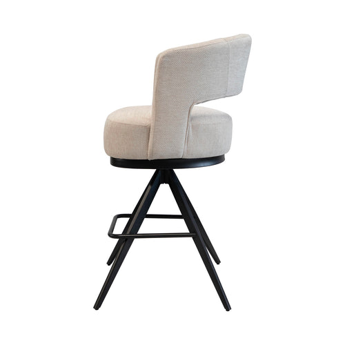 DÉJA Living Barstoel Louis - Stof/Metaal - Taupe - Set van 2 - vtwonen shop