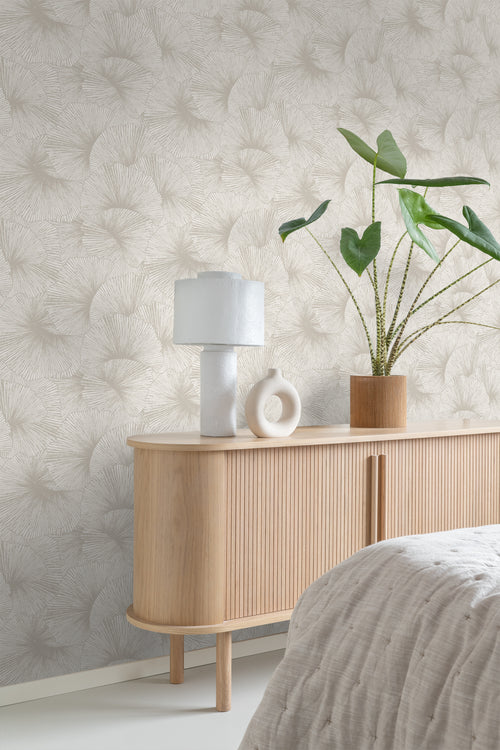 Origin Wallcoverings behang 3D-motief bladeren warm grijs - 53 cm x 10.05 m - 348005 - vtwonen shop
