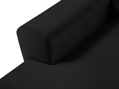 Cosmopolitan Design Uitklapbare hoekbank links met opbergdoos Kyoto 4-zits, flueel zwart - 145x241x88cm