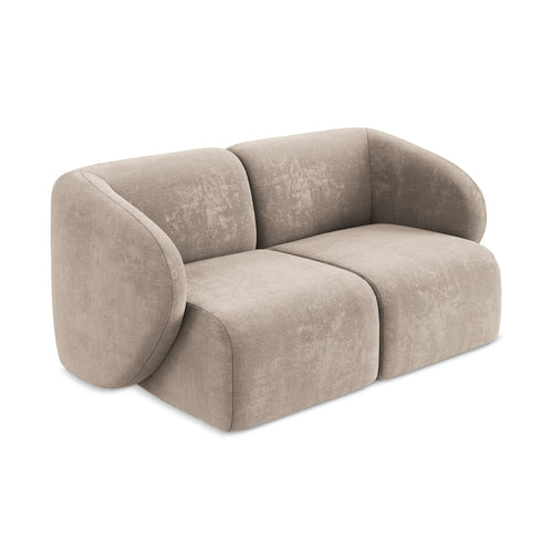 LaMiaSofa Tweezits modulaire bank Cervo - chenille stof - donkerbeige - 174x94x75