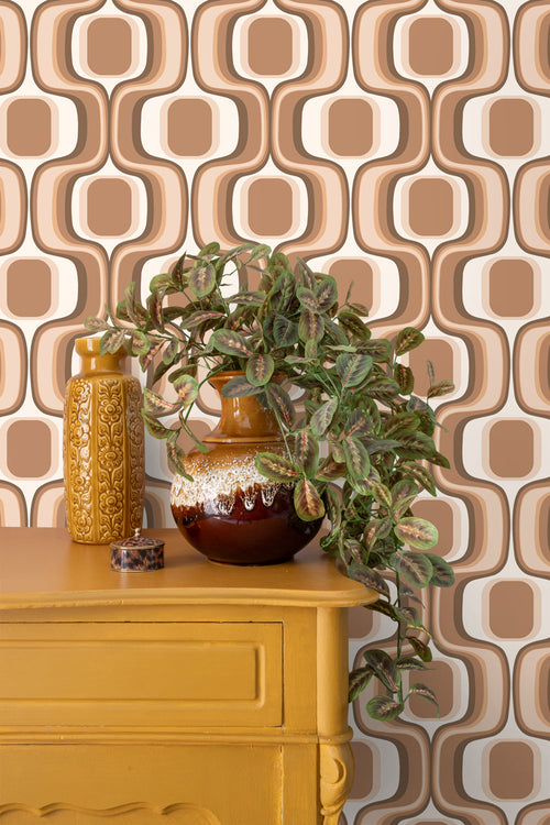 ESTAhome behang retro ornamenten bruin - 50 x 900 cm - 131582 - vtwonen shop