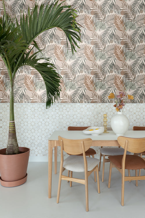 ESTAhome behang bladeren beige en vergrijsd groen - 50 x 900 cm - 139822 - vtwonen shop