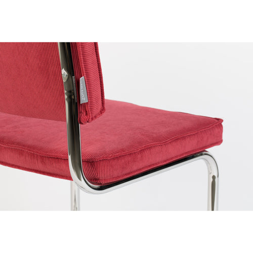 Zuiver Ridge Rib Eetkamerstoelen Rood - Set van 2 - vtwonen shop