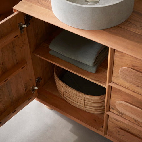 Tikamoon Badmeubel van massief acaciahout 145 cm - Naturel