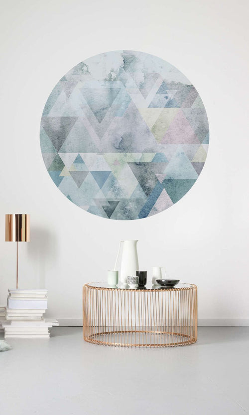 Sanders & Sanders zelfklevende behangcirkel triangles multicolor - Ø 125 cm - 611756