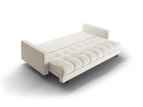 Cosmopolitan Design Slaapbank met opbergdoos Bali 3-zits, structurele stof lichtbeige - 84x222x105cm