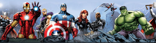 Sanders & Sanders zelfklevende behangrand The Avengers blauw, rood en groen - 500 x 10 cm - 600951