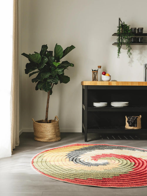 benuta binnen- en buitenkleed Kenya - veelkleurig - ø 160 cm