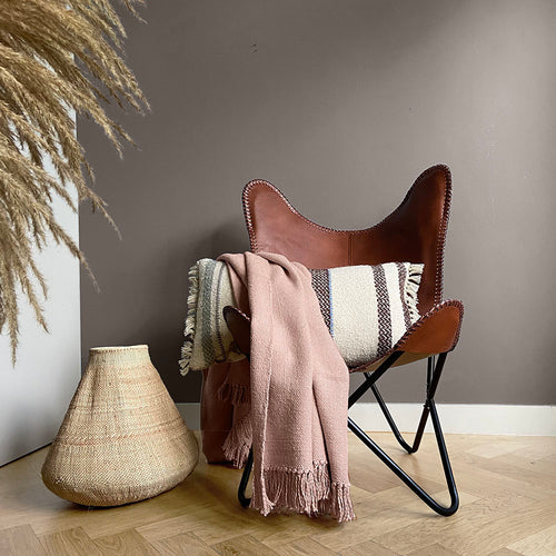 Malagoon plaid - poeder roze - 127x152cm 100% katoen