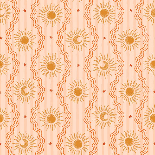 ESTAhome behang retro ornamenten roze, oranje en geel - 50 x 900 cm - 131715