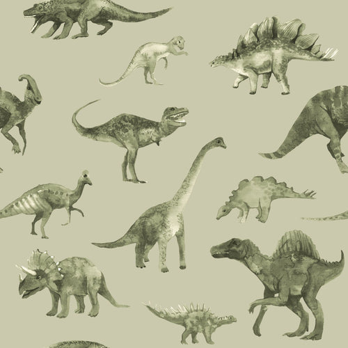ESTAhome behang dinosaurussen groen - 50 x 900 cm - 131206