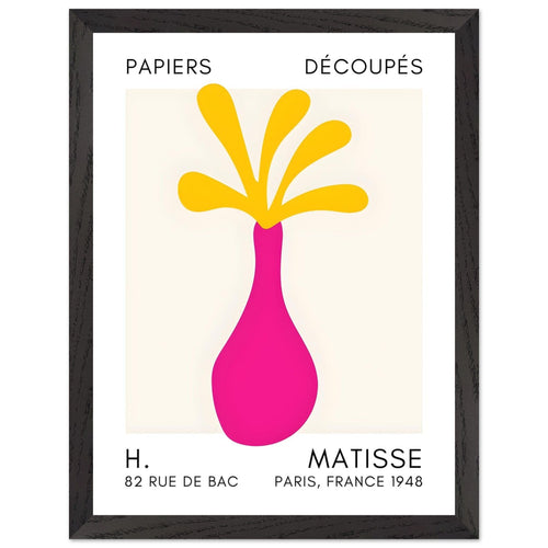 Artfulprints Poster met Lijst Matisse - Ocean flower yellow/pink   - 30x40 cm - Meerkleurig