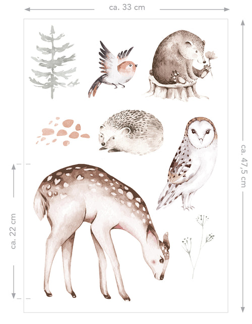 ESTAhome muursticker bosdieren bruin - 33 x 47.5 cm - 156115