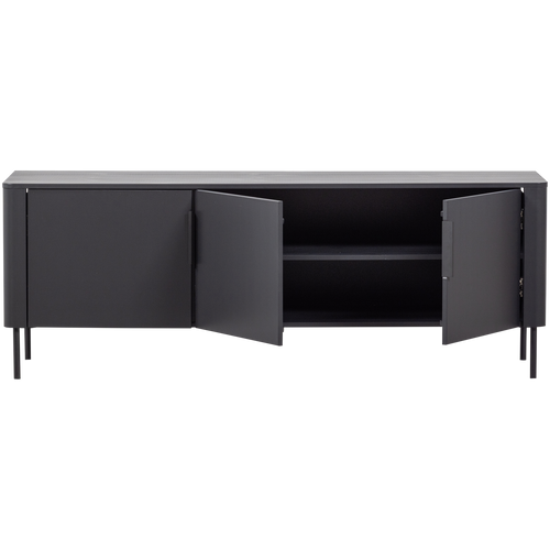 WOOOD tv meubel Gunnar - Grenenhout - Matzwart - 56x154x44