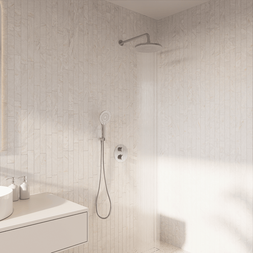 LOMAZOO inbouwdoucheset Cassia - met thermostaatkraan & ronde handdouche - chroom