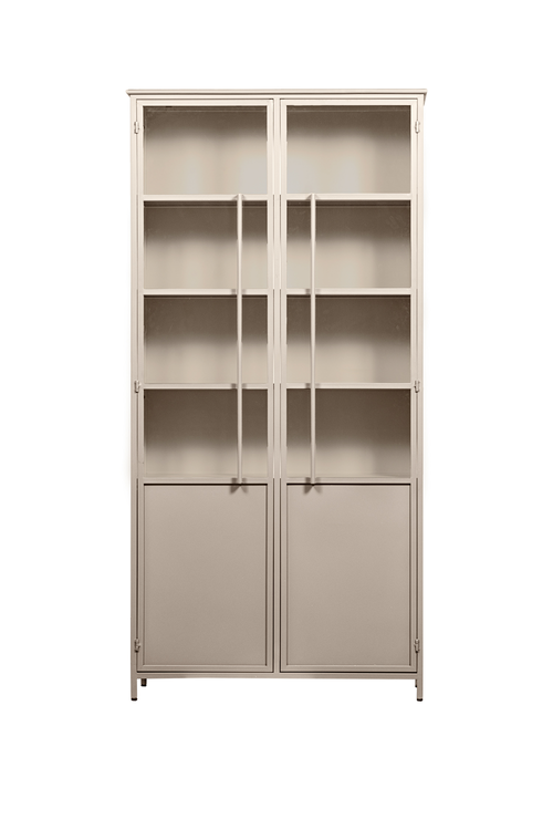 WOOOD 2-deurs vitrinekast XL Exhibit - Metaal - Zand - 200x99x44