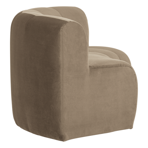 WOOOD eetbank halfronde hoek rug Mojo Base - Velvet - Khaki - 83x152x76