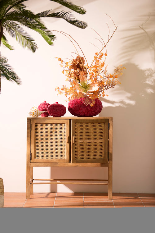 Light & Living deco box+deksel CORAL - Ø20x15.5cm - rood