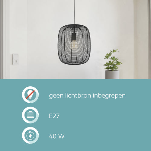 EGLO hanglamp Derwen - e27 - Ø 32.5 cm - metaal - zwart