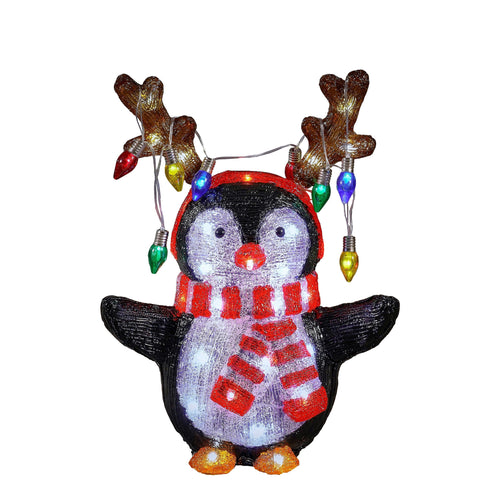 Luca Lighting Kerstverlichting Buiten Penguin - L32 x B21 x H42 cm - Meerkleurig
