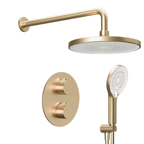 LOMAZOO inbouwdoucheset Mistral - met thermostaatkraan & ronde handdouche - goud