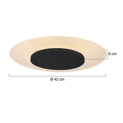 Steinhauer plafond - 42x 6 cm - zwart