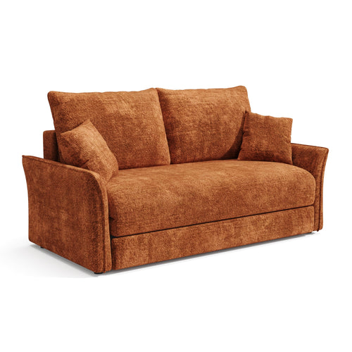 Premium Interiors - Slaapbank CHERY - getextureerd fluweel terracotta 176.5cm