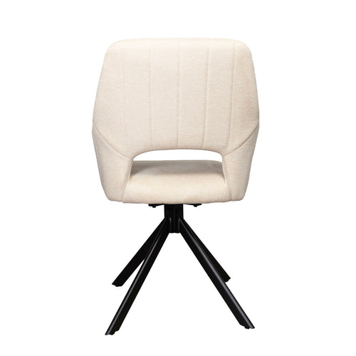 Giga Meubel Eetkamerstoel Nola - Polyester/Metaal - Beige - Set van 2 - vtwonen shop