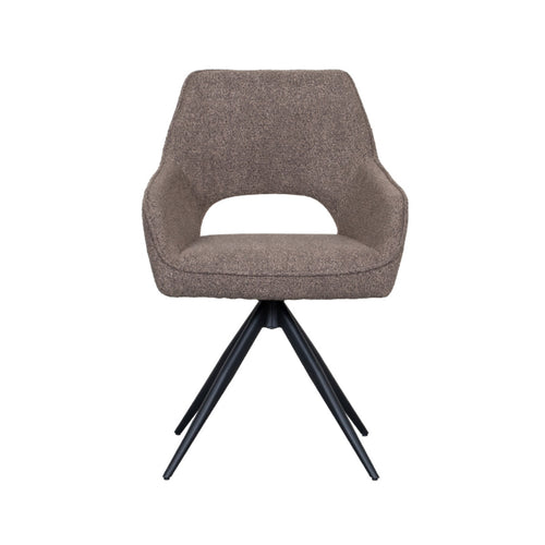 LABEL51 Eetkamerstoel Finley - Bruin Bouclé - Draaibaar - Set van 2 - vtwonen shop