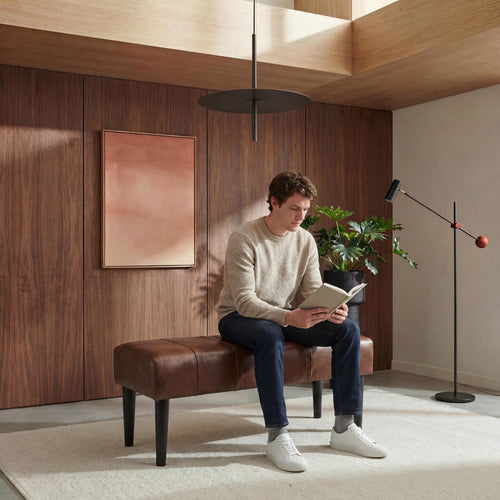Furnhouse bankje Athea - Bruin - Leer - 50x92x48