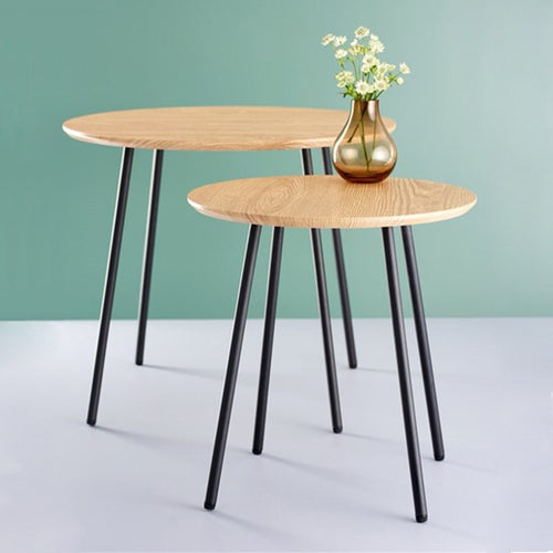 Lisomme Jolijn Ronde Houten Bijzettafel Ø 55 cm - Naturel