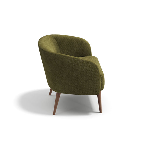 Premium Interiors - Fauteuil MILO - krullend fluweel vintage groen 73.5cm