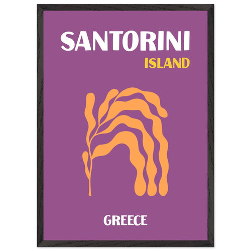 Artfulprints Poster met Lijst Griekenland - Santorini   - 50x70 cm - Paars