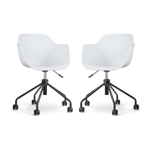 Nolon Nout-Puk Bureaustoelen Set van 2 - Wit - Zwart Onderstel
