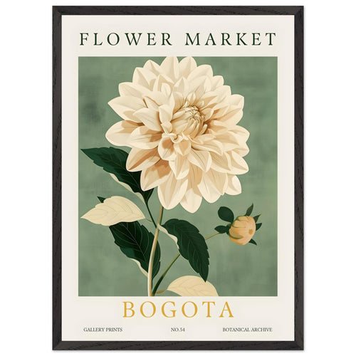 Artfulprints Poster met Lijst Flower market - Bogota   - 50x70 cm - Groen