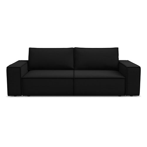 LaMiaSofa 3-zits slaapbank Livorno - velours - zwart - 255x105x85