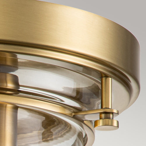 Elstead Quoizel Whistling Bowl Semi Flush Plafondlamp Geborsteld Messing, IP44