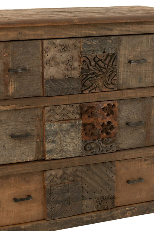 J-Line kast Verouderd - hout - bruin